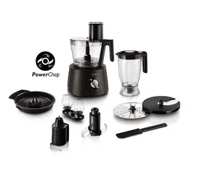 Philips Avance Collection HR7776-90 / kuchyňský robot 3v1 / 1300 W / 3.4 l / příslušenství / černá / doprodej