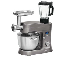 Clatronic KM 3674 titanová / Kuchyňský robot / 1200 W / 10 rychlostí / 6.2 l mísa / 1.5 l mixovací nádoba