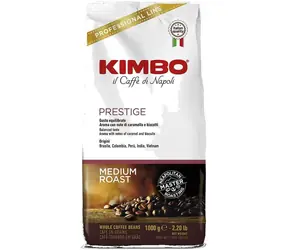 Kimbo Espresso Bar Prestige 1 kg / Zrnková káva / 20% Robusta & 80% Arabica / Vakuové balení
