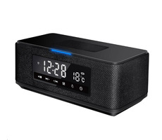 PLATINET PMGQ15B černá / radiobudík / 10 W / BT 4.2 + EDR / USB+AUX / microSD / FM / Qi nabíjení / displej
