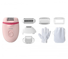Philips Satinelle Essential BRE285/00 / epilátor / s kabelem / 2 rychlosti / 7ks příslušenství / Opti-light / růžová