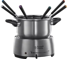 Russell Hobbs Fondue Fiesta 22560-56 stříbrná / elektrické fondue / 1200 W / 2 l / 6 vidliček / udržení teploty