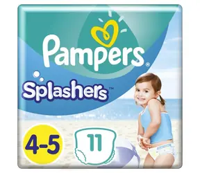 Pampers Splashers 11 ks / Plenkové plavky do vody / Velikost 4 (8-14 kg)