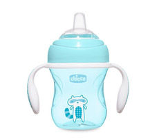 Chicco Hrneček Učíme se s držadly modrá / 200 ml / od 4 měsíců