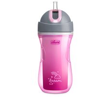 Chicco Cestovní hrneček Sport Cup s brčkem růžová / 266 ml / od 14 měsíců