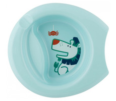 Chicco Talíř Easy Feeding modrá / od 6 měsíců
