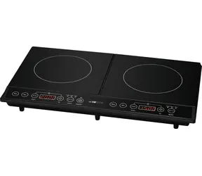 Clatronic DKI 3609 černá / Dvouplotýnkový indukční vařič / 3500 W / sklokeramický povrch / 60 - 240°C 