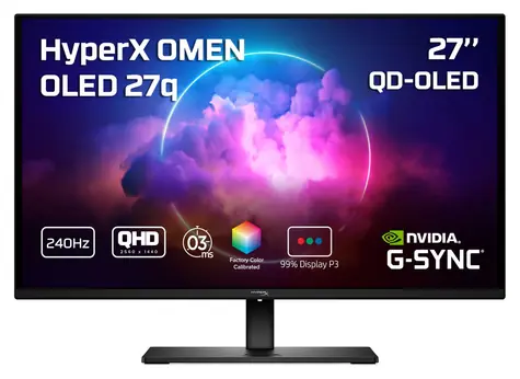 27" HP OMEN 27q černá / Herní monitor / QD-OLED / QHD / 240Hz / 0,03ms / DP+HDMI