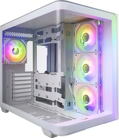 Fortron FSP M580-WP bílá / Midi Tower skříň / ATX / 270° sklo / ARGB / GPU 445 mm