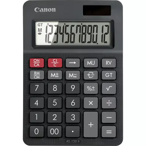 Canon AS-120 HB II černá / Kalkulačka / 12místná / LCD / duální napájení