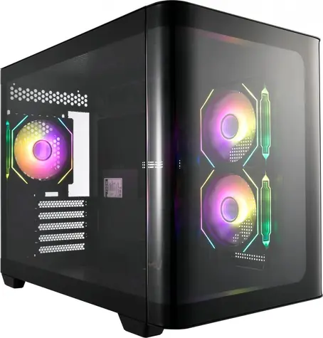 Fortron FSP S380-BA černá / PC skříň / Micro ATX / bez zdroje / ARGB / průhledná bočnice