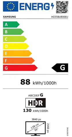 55" Samsung HG55BU800EUXEN černá / Hotel TV / 4K UHD / LED / DVB-T2/C/S2 / WiFi
