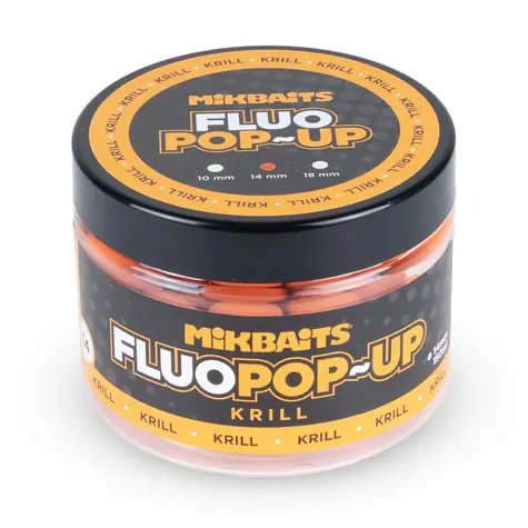 Mikbaits Plovoucí fluo boilie Krill / Pop-up boilie / 14 mm / 150 ml
