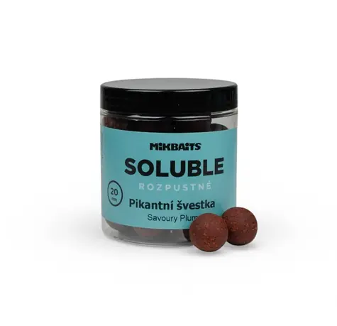 Mikbaits Pikantní švestka 20 mm / Rozpustné boilie / 250 ml