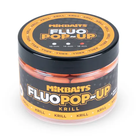 Mikbaits Plovoucí fluo boilie Krill 18 mm / Plovoucí boilie / 150 ml