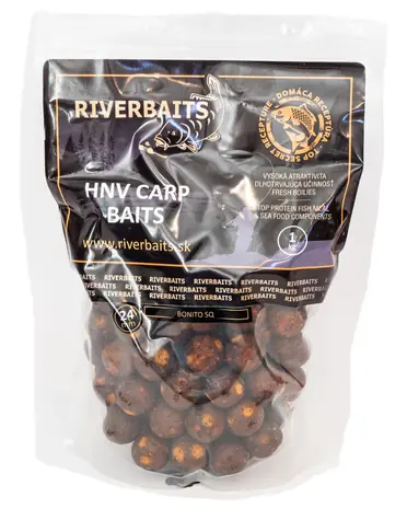 Riverbaits Boilies HNV Bonito SQ 3 kg 24 mm / Boilies / HNV proteinová směs / Squid esence