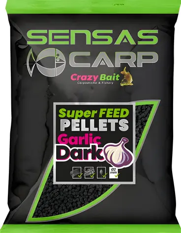 Sensas Super Feed Garlic Dark / Pelety / 650 g / 2 mm