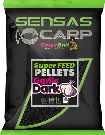 Sensas Super Feed Garlic Dark / Pelety / 650 g / 4 mm