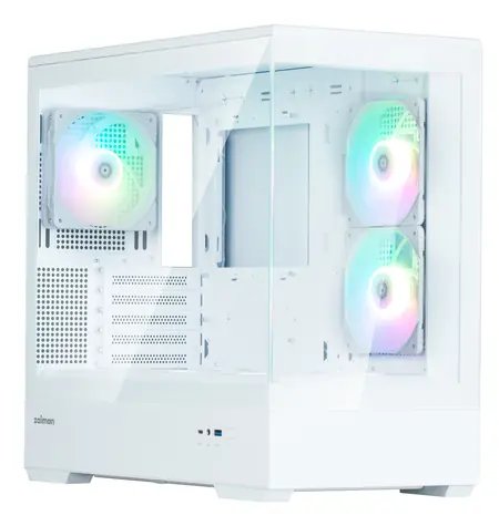 Zalman P30 V2 bílá / mATX / Mini-ITX / 1x USB-A 3.0 / 1x USB-C 3.0 / 1x 120mm ARGB / bez zdroje / průhledná bočnice