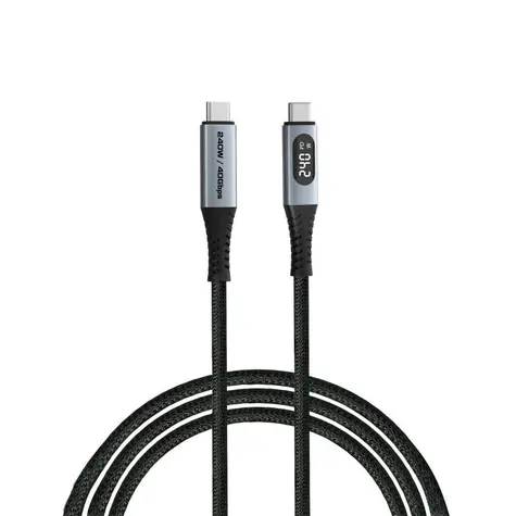 Verbatim Sync & Charge USB4 černá / Kabel USB-C na USB-C / 240 W / 40 Gbit/s / LED displej / 120 cm