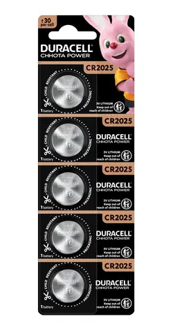Duracell CR2025 / Knoflíková baterie / Lithium / 3 V / 5 ks