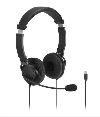 Kensington Classic EQ USB-C / Sluchátka s mikrofonem / ovládání hlasitosti / kabel 2 m