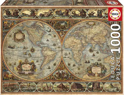 EDUCA Puzzle Historická mapa světa / 1000 dílků
