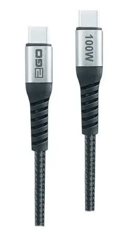 2GO USB-C - USB-C 2 m černá / Datový kabel / USB 2.0 / 100W