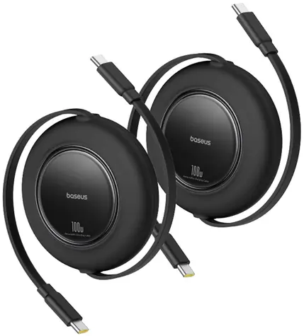 Baseus Free2Pull černá / Kabel USB-C - USB-C / 100W / 2 m / balení 2 ks