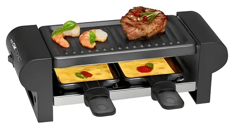 Clatronic RG 3592 / Racletovací gril / 2 pánvičky / termostat / nepřilnavý povrch