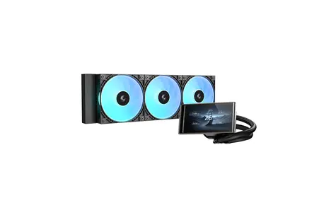 Deepcool LT360 VISION ARGB černá / Vodní chlazení CPU / 360 mm / 4,5" LCD / ARGB / LGA1851 / AM5