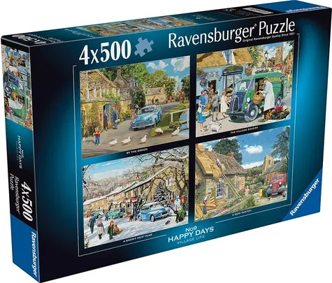 Ravensburger Puzzle Happy Days č. 9: Vesnický život / 4x500 dílků / od 12 let