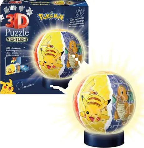 Ravensburger 3D Puzzle-Ball Pokémon Night Light / 72 dílků / od 6 let