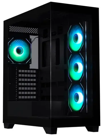 BitFenix CETO černá / Midi Tower / ATX / 4x 120mm ARGB / 2x USB 3.0 / USB-C / bez zdroje / tvrzené sklo