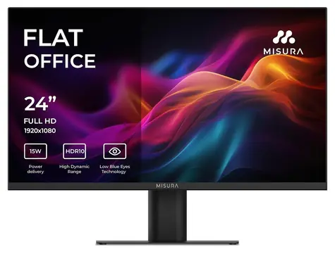 24" MISURA P23GW24DFI01 černá / Monitor / VA / 1920×1080 / 4ms / 3000:1 / 250 cd/m2 / HDMI+DP+USB-C / Repro