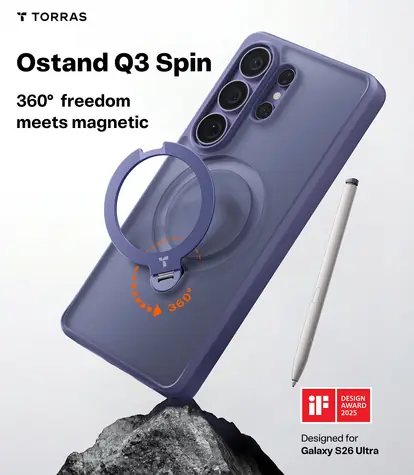 Torras Ostand Q3 Spin Violet Surge / Ochranné pouzdro / Samsung Galaxy S26 Ultra / stojánek 360° / magnet 18N