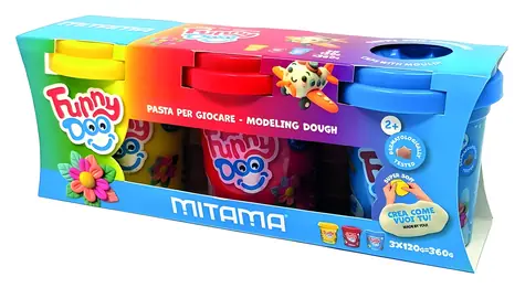 Mitama Funny Doo červená, modrá, žlutá / Modelína / 3x120 g