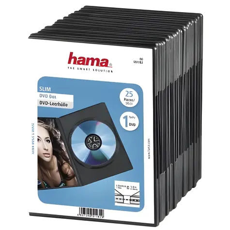 Hama DVD Slim Box černá / Obal na DVD / balení 25 ks