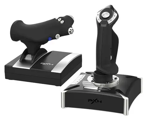 PXN PXN-2119 Pro / Joystick + plynová páka / 16 programovatelných tlačítek / vibrace / PC, PS4, Xbox One / USB