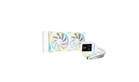 DEEPCOOL LM240 bílá / Komplet vodního chlazení / 2x 120mm / ARGB / 2,4" IPS displej