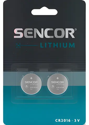 Sencor CR2016 / Baterie lithiová knoflíková / 3V / 2 ks