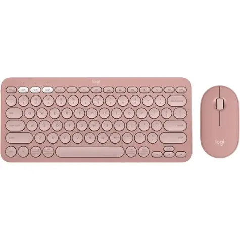 Logitech MK380 Pebble 2 růžová / Bezdrátový set klávesnice a myši / US Layout