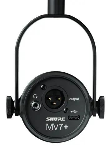 Shure MV7+ černá / Dynamický mikrofon / XLR / USB-C / 50 - 16000 Hz