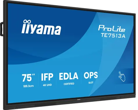 75" iiyama ProLite TE7513A-B2AG černá / Interaktivní panel / IPS / 4K UHD / Dotykový 40bodů / Android 14 / Wi-Fi 6E