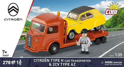 COBI 24627 Citroën Type H přepravník aut + 2CV Type AZ / Stavebnice / 278 dílků / 1:35 / od 7 let