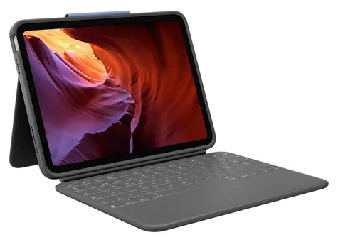 Logitech Rugged Folio šedá / Ochranné pouzdro s klávesnicí / Apple iPad 10. gen (2022)