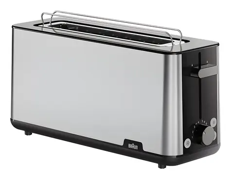 Braun PurShine HT 1610 BK černá / Topinkovač / 1030 W / 2 topinky / 8 úrovní opékání / nástavec na ohřev pečiva