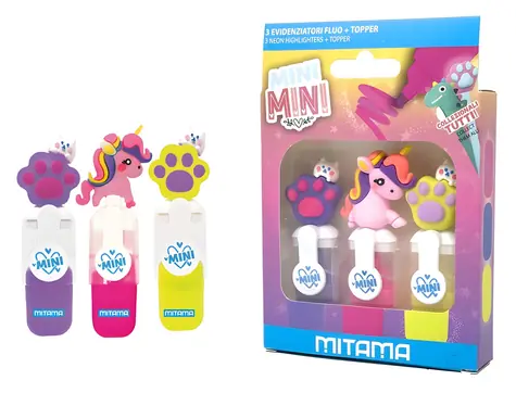 Mitama Mini Mini / Zvýrazňovač / sada 3 ks / neon / hrot 5 mm