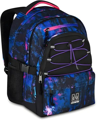 Mitama BDBF Purple Brush / Školní batoh / 30 l / 3 komory / USB vstup / voděodolný