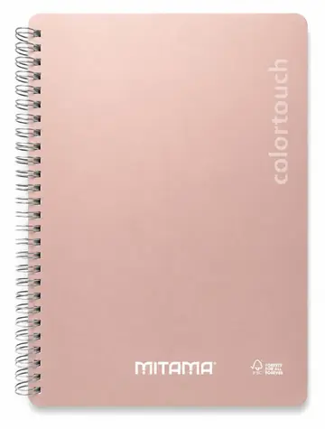 Mitama i-Note lososová, čistý / Spirálový sešit / 18,5×24 cm / 90 listů